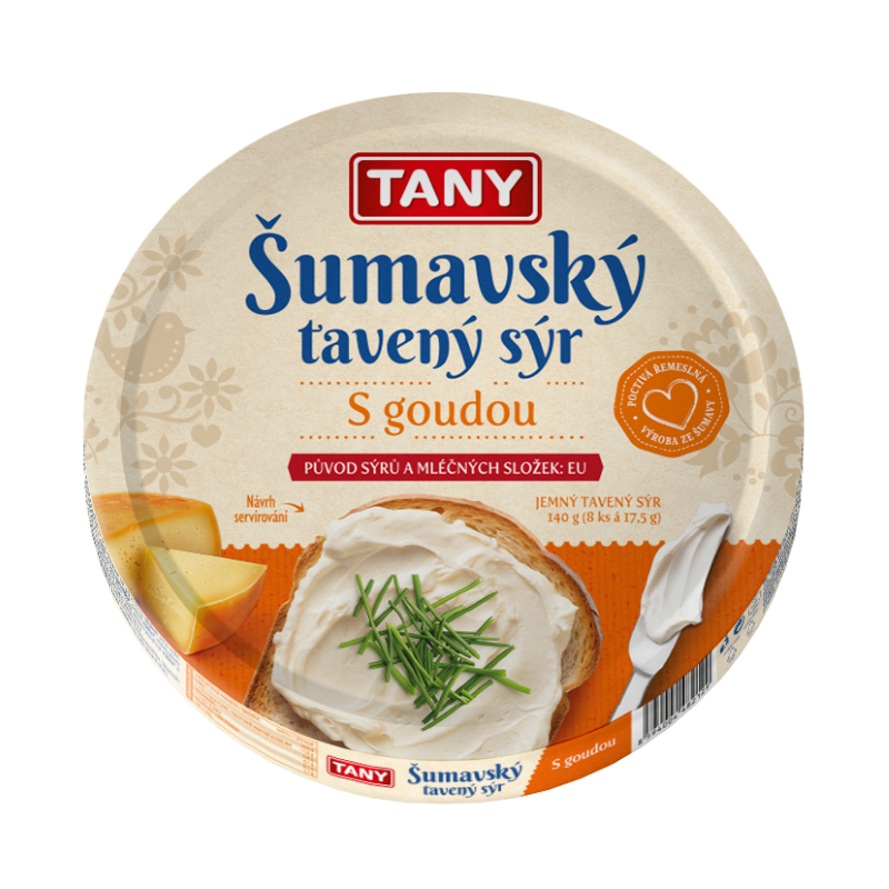 TANY Šumavský tavený sýr s goudou chlaz. 140 g