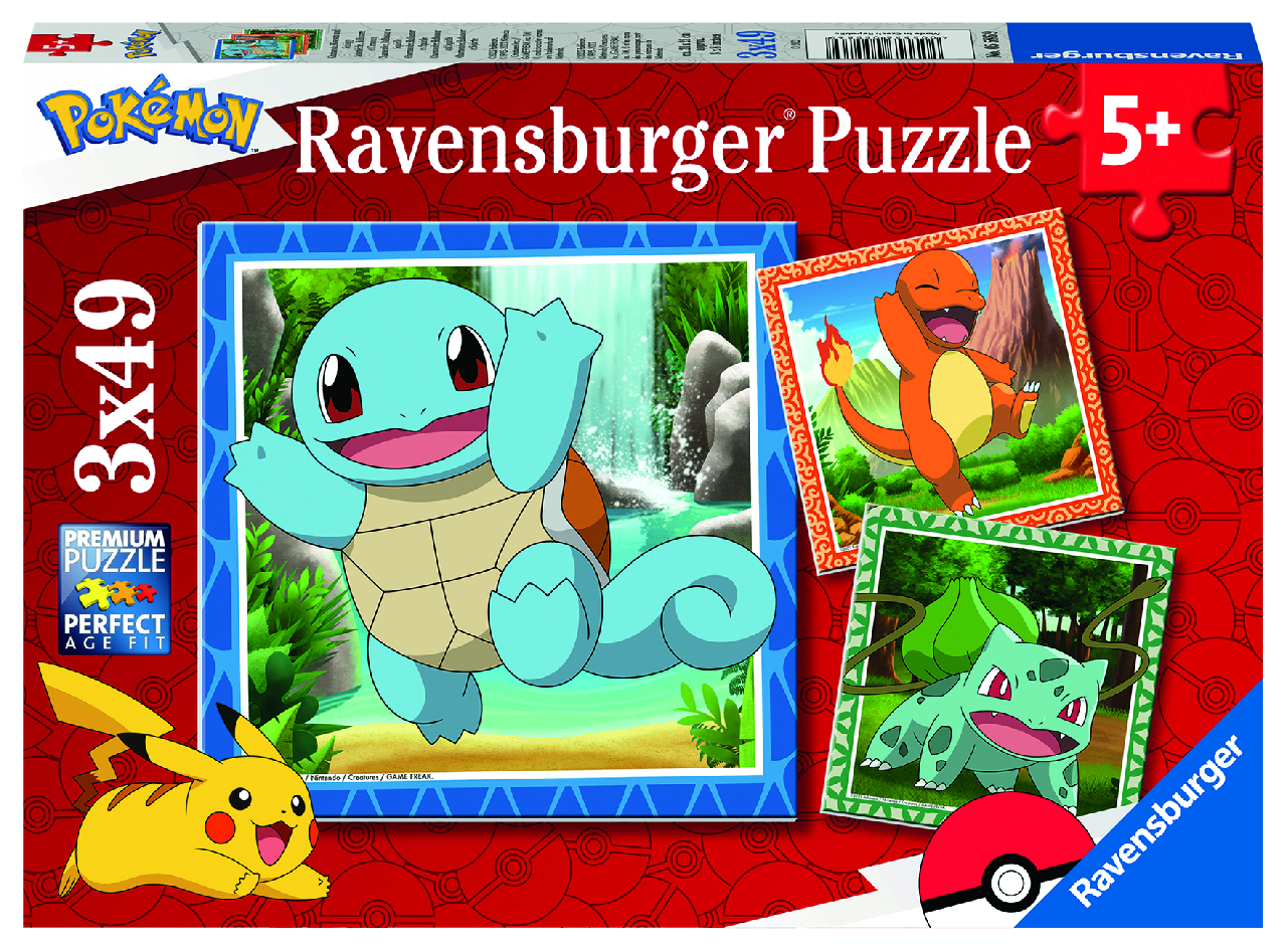 Puzzle Vypusťte Pokémony 3 x 49 dílků Ravensburger 5+ 1 ks