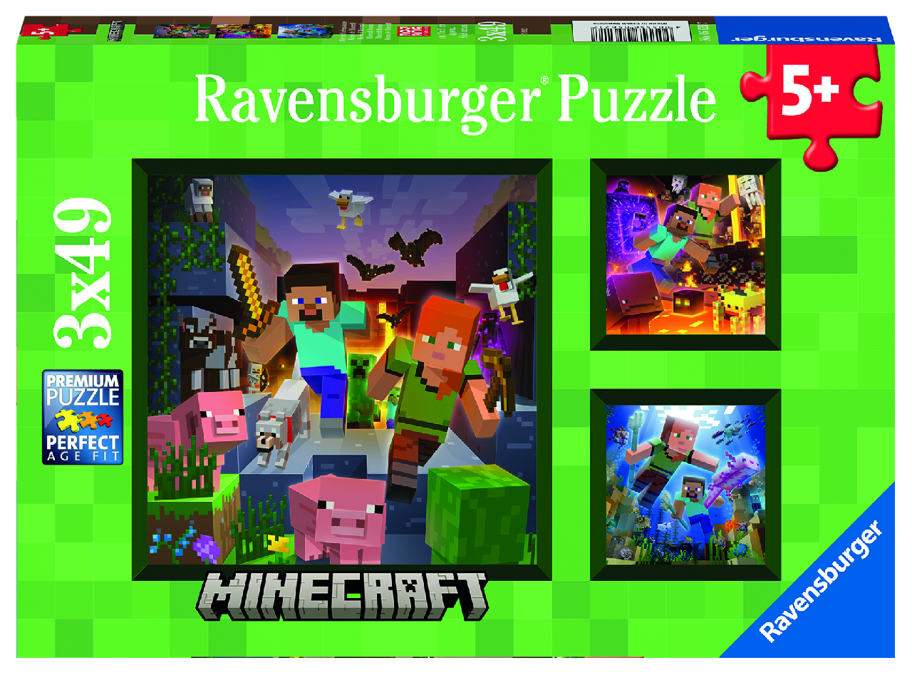 Puzzle Minecraft Biomes 3 x 49 dílků Ravensburger 5+ 1 ks