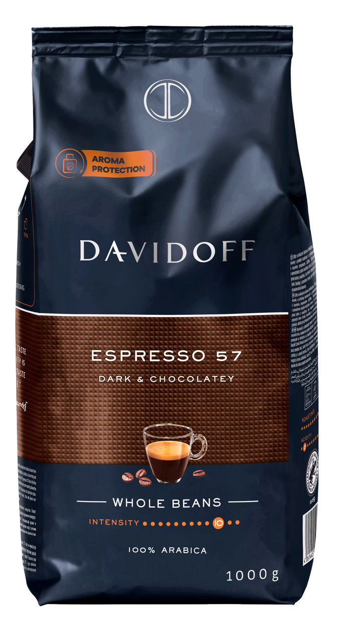 DAVIDOFF Café Espresso 57 Dark&Chocolate Káva zrnková 100% arabica 1 kg