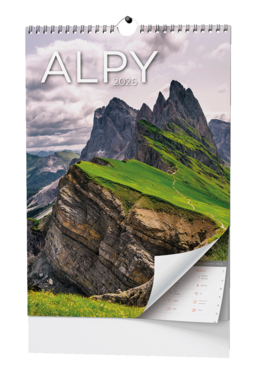 BALOUŠEK Kalendář nástěnný Alpy A3 1 ks
