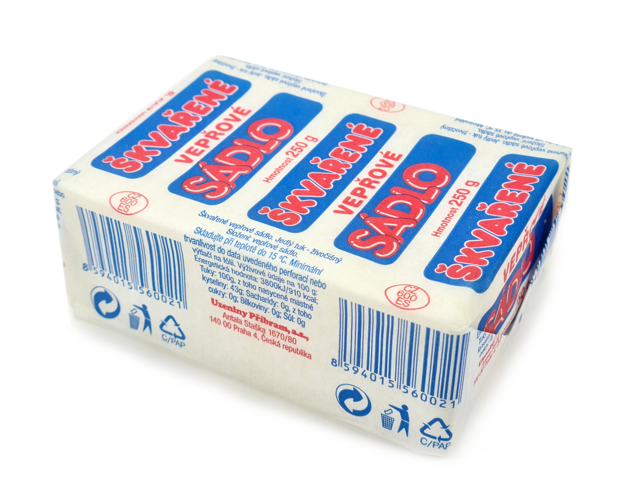 Příbramská uzenina Sádlo škvařené chlaz. 40 x 250 g