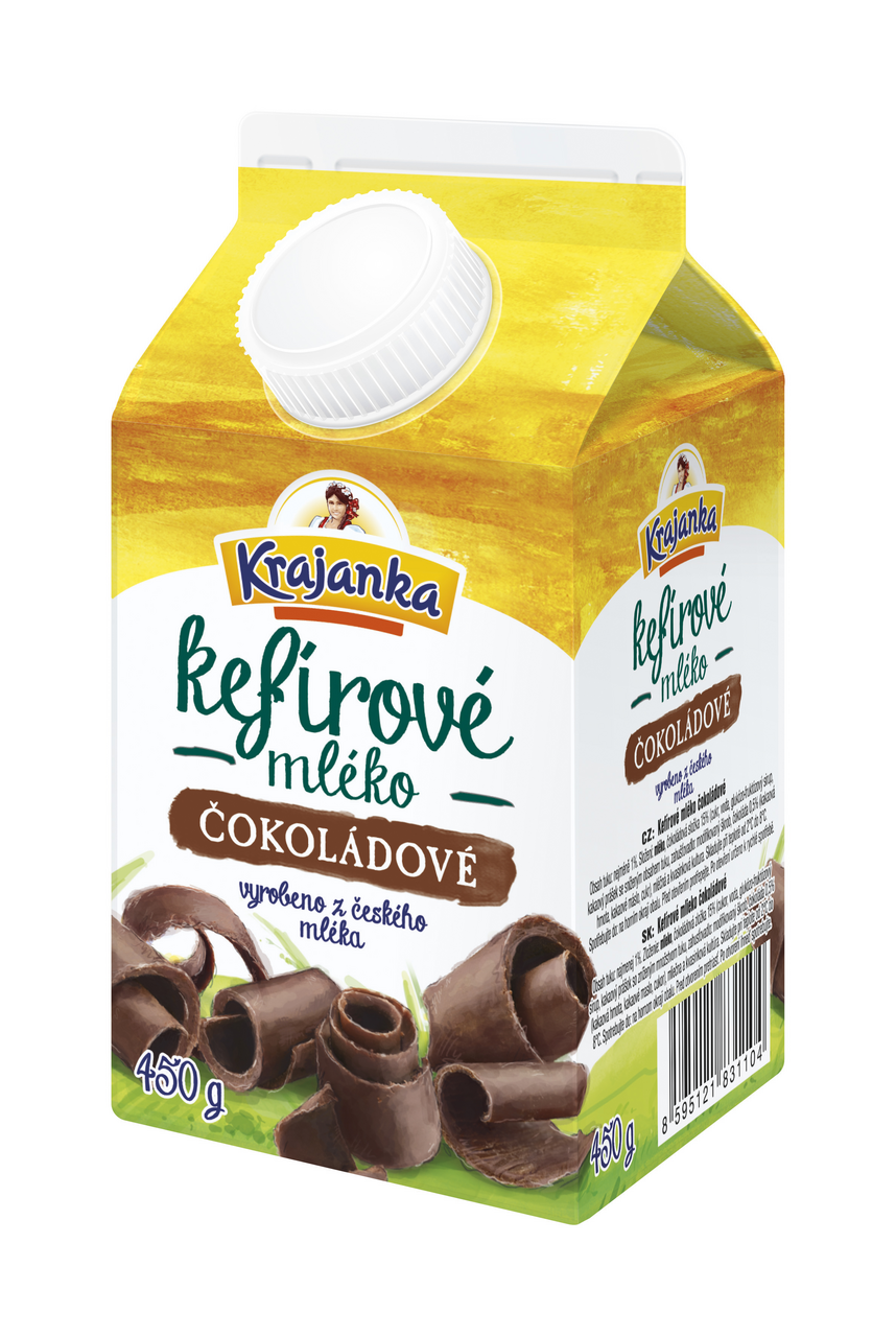 Krajanka Mléko kefírové 1 % čokoláda chlaz. 450 g