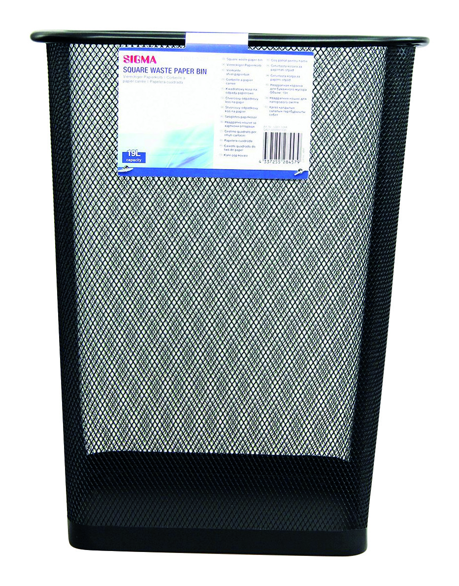 SIGMA Koš čtverec černý 1 ks