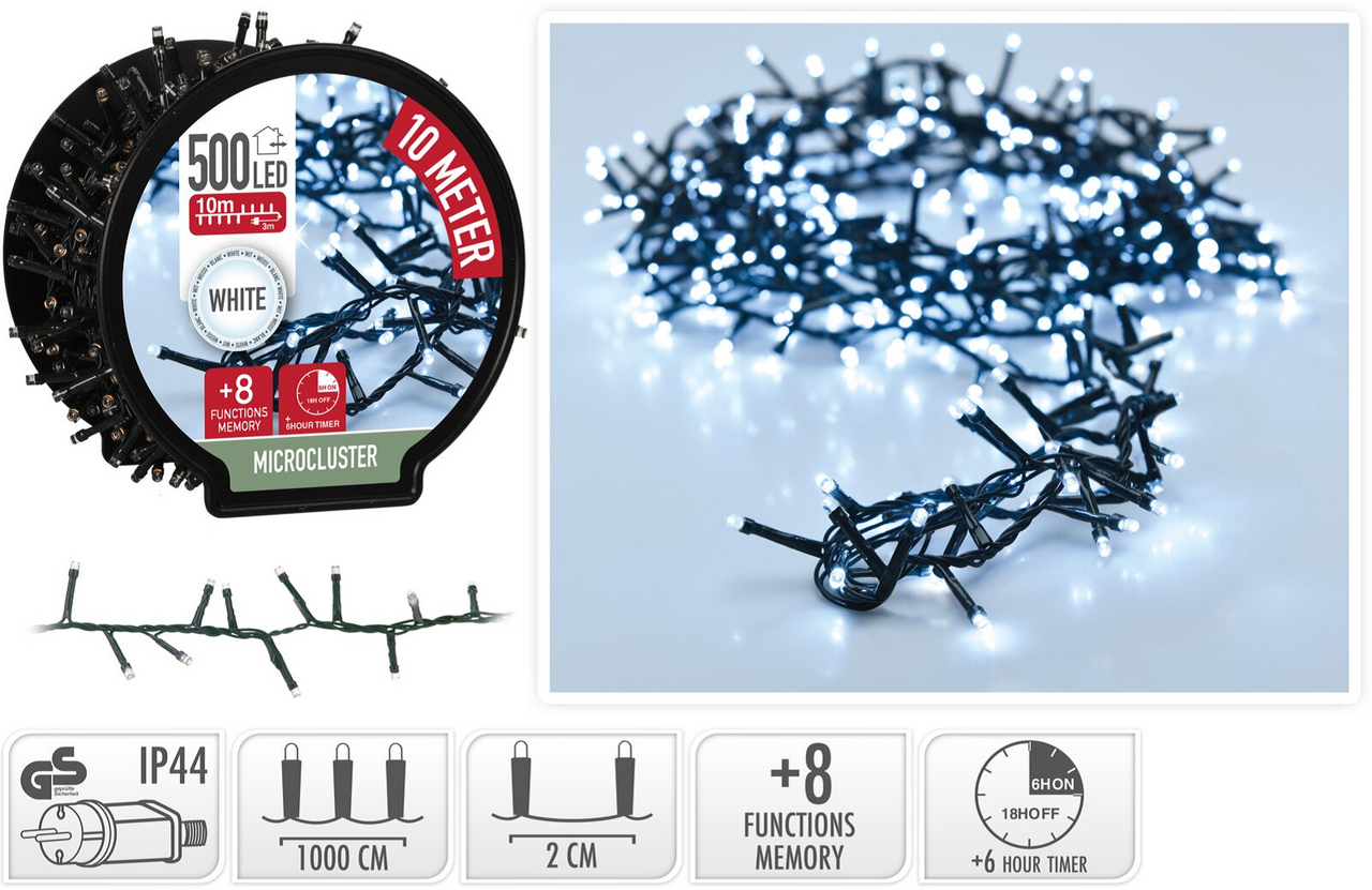 Řetěz 500LED bílé 1000cm/2cm 1 ks