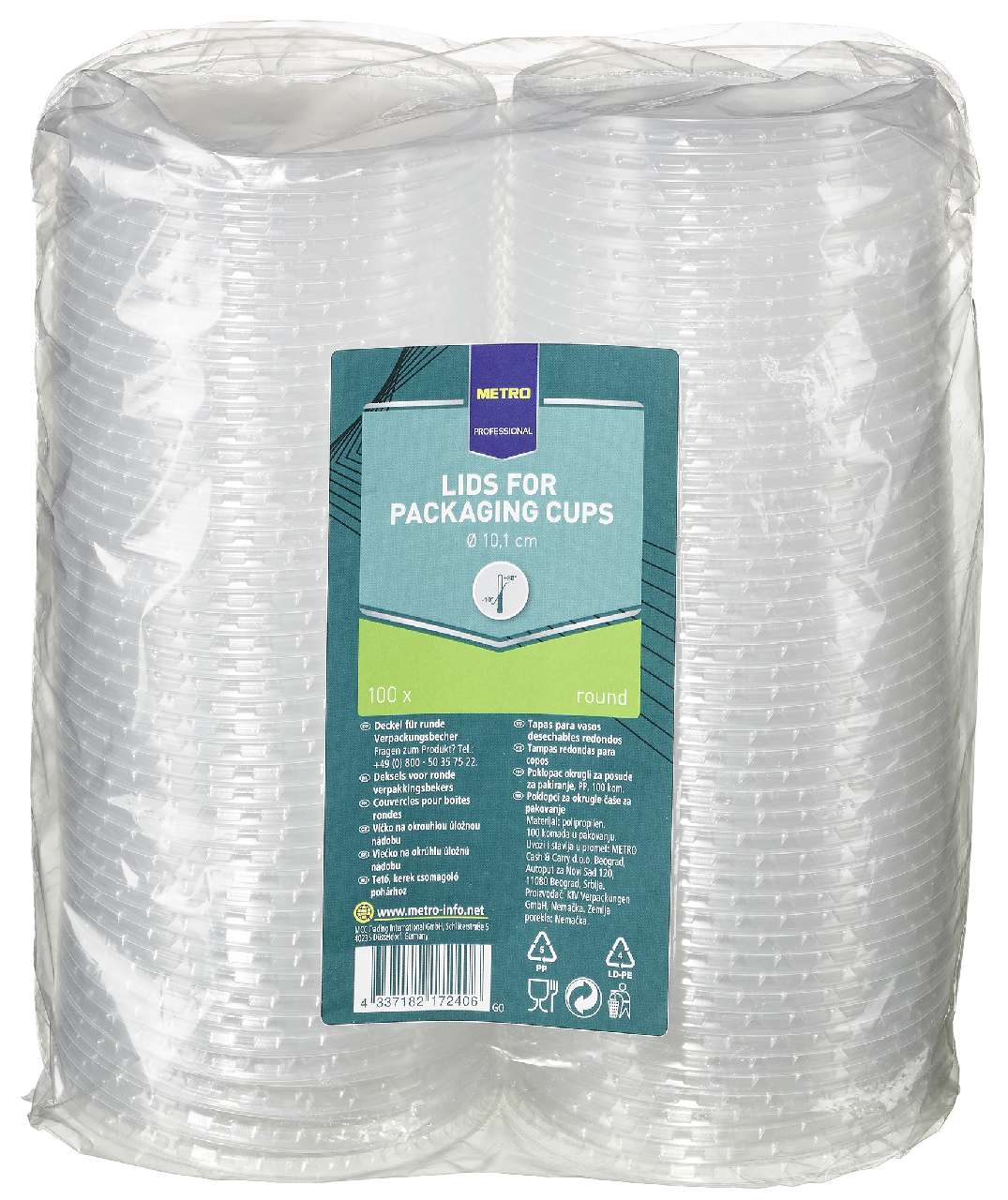 METRO PROFESSIONAL Víčko ke kulaté misce polypropylen 100 ks