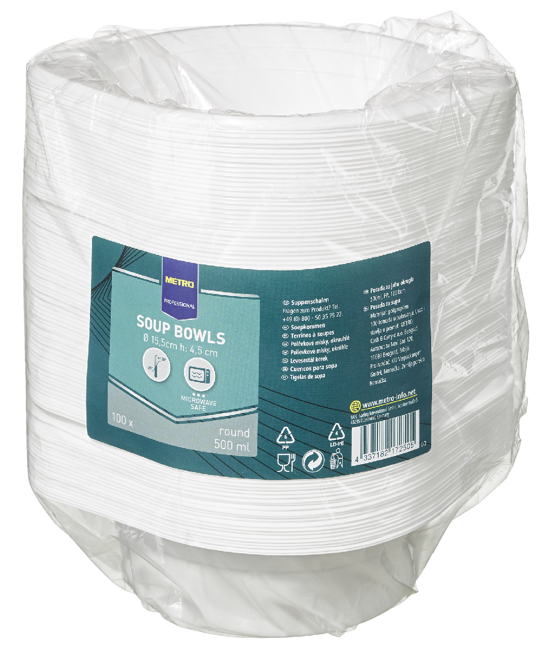 METRO PROFESSIONAL Miska na polévku PP 500 ml 100 ks