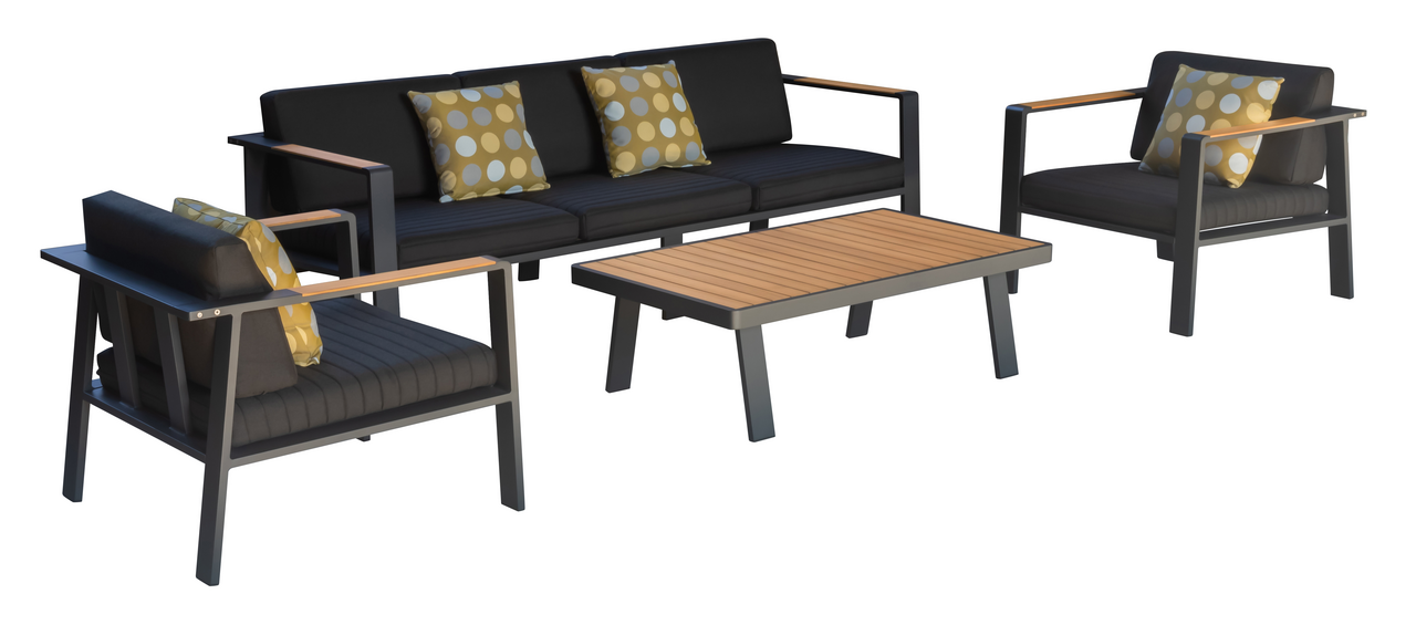 Tarrington House Tambani Teak Sada černá 4 ks