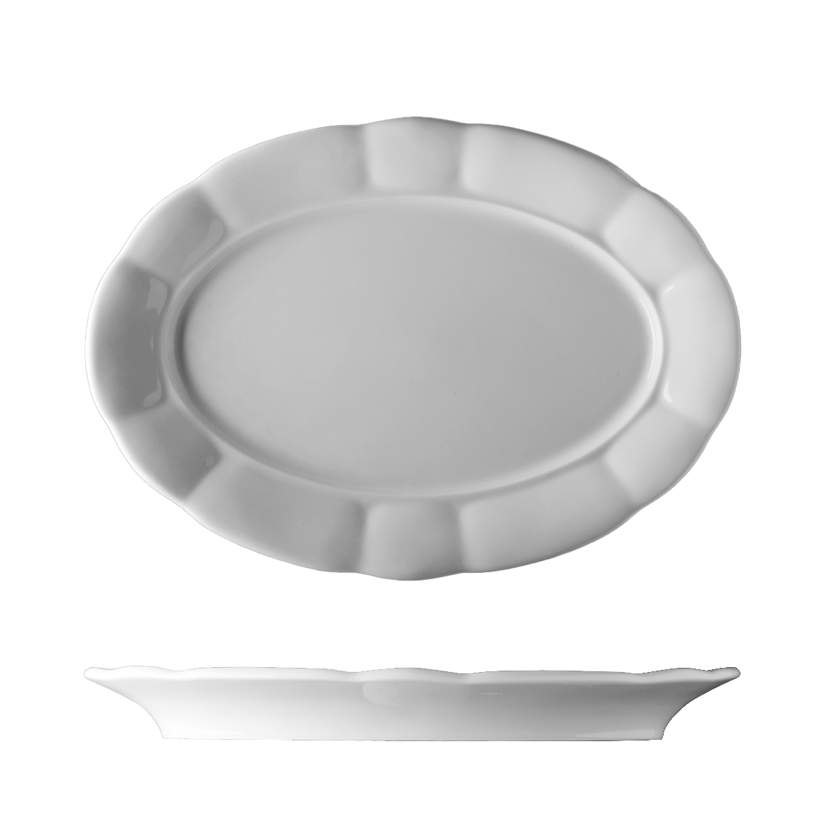 G.Benedikt Podnos oválný BEN 36 cm porcelán bílý 3 ks