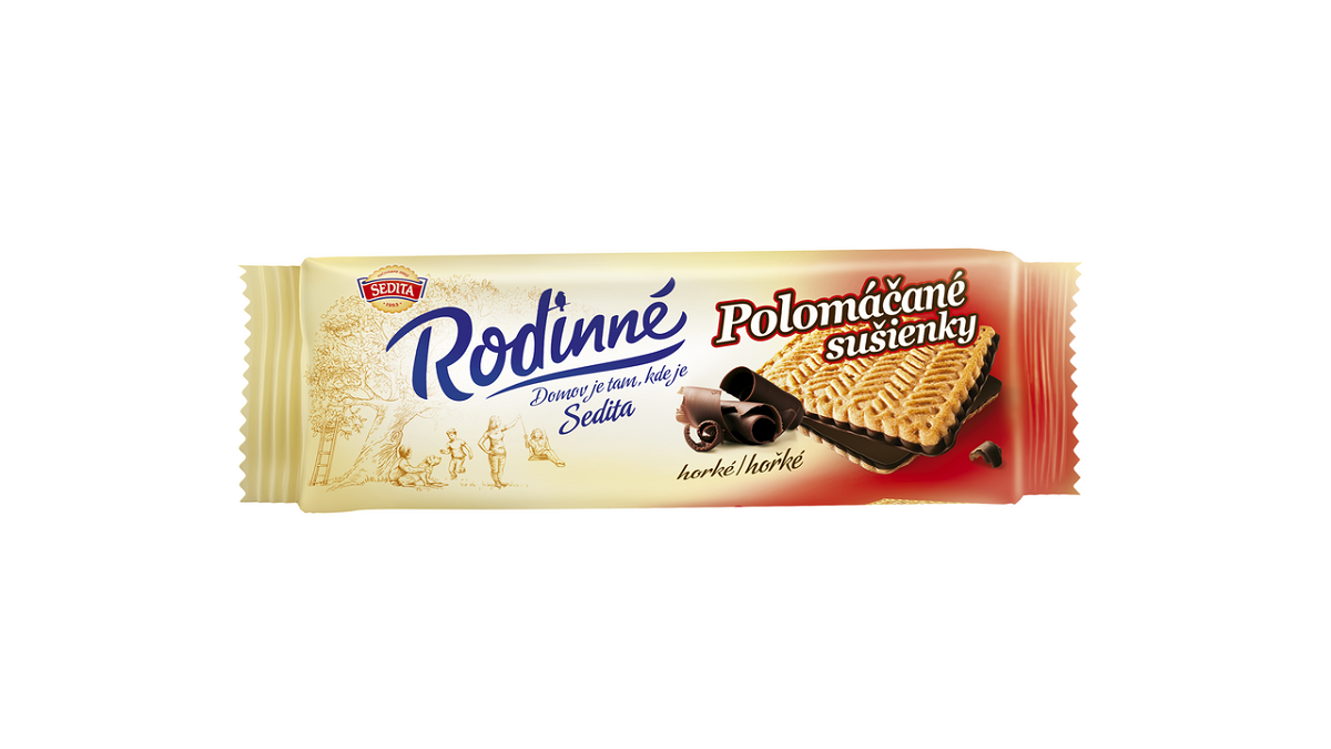Sušenky Rodinné polomáčené kakaové 25 x 100 g