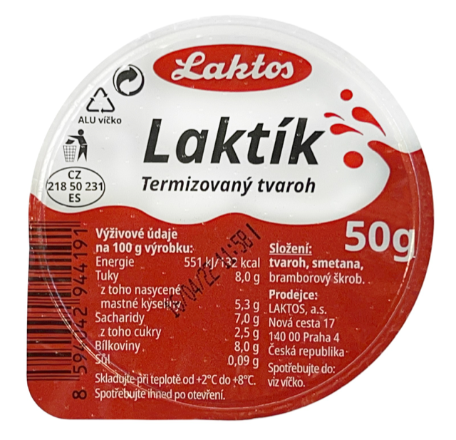 LAKTOS Laktík Tvaroh termizovaný chlaz. 20 x 50 g