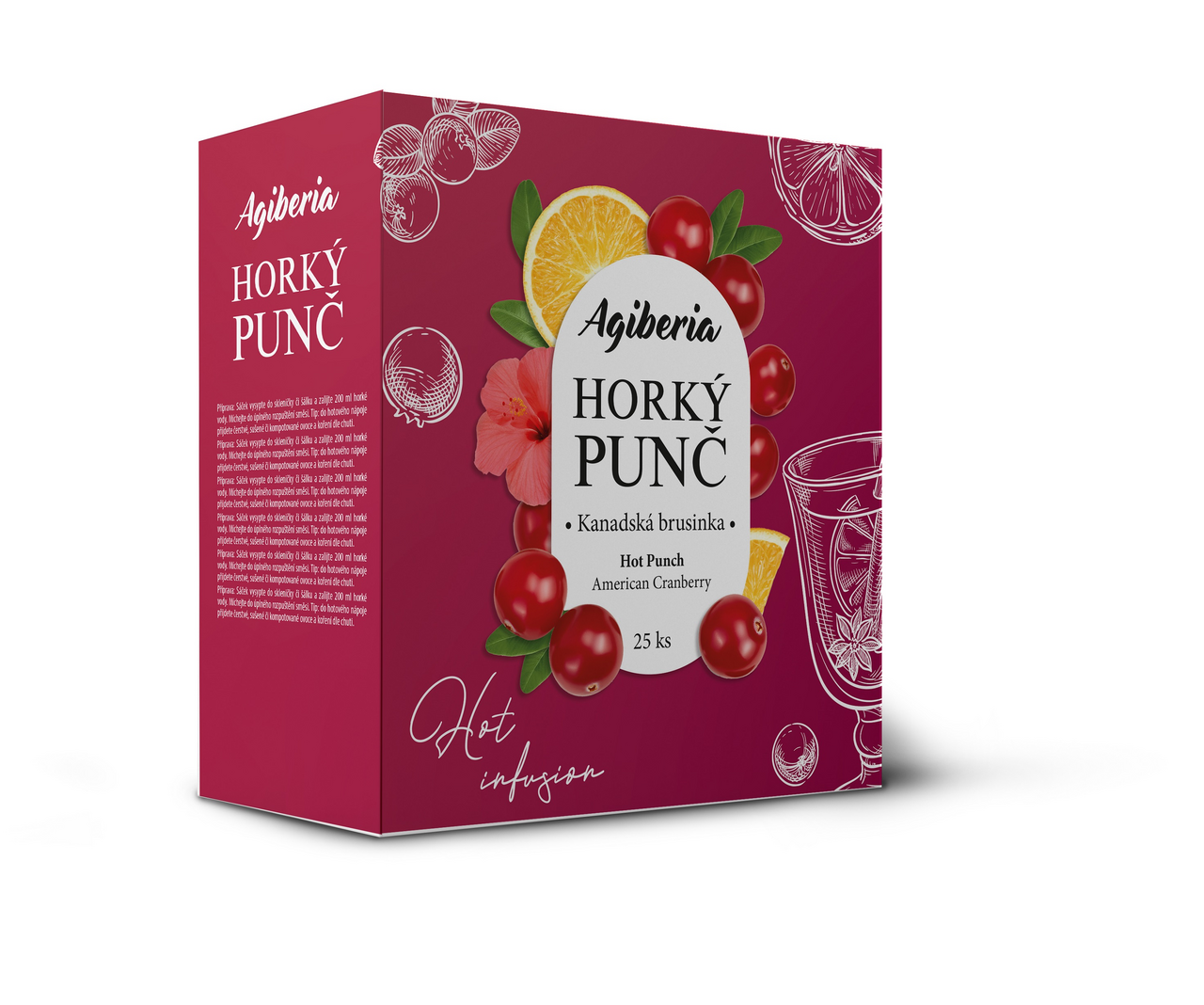 AGIBERIA horký punč brusinka 25 x 20 g