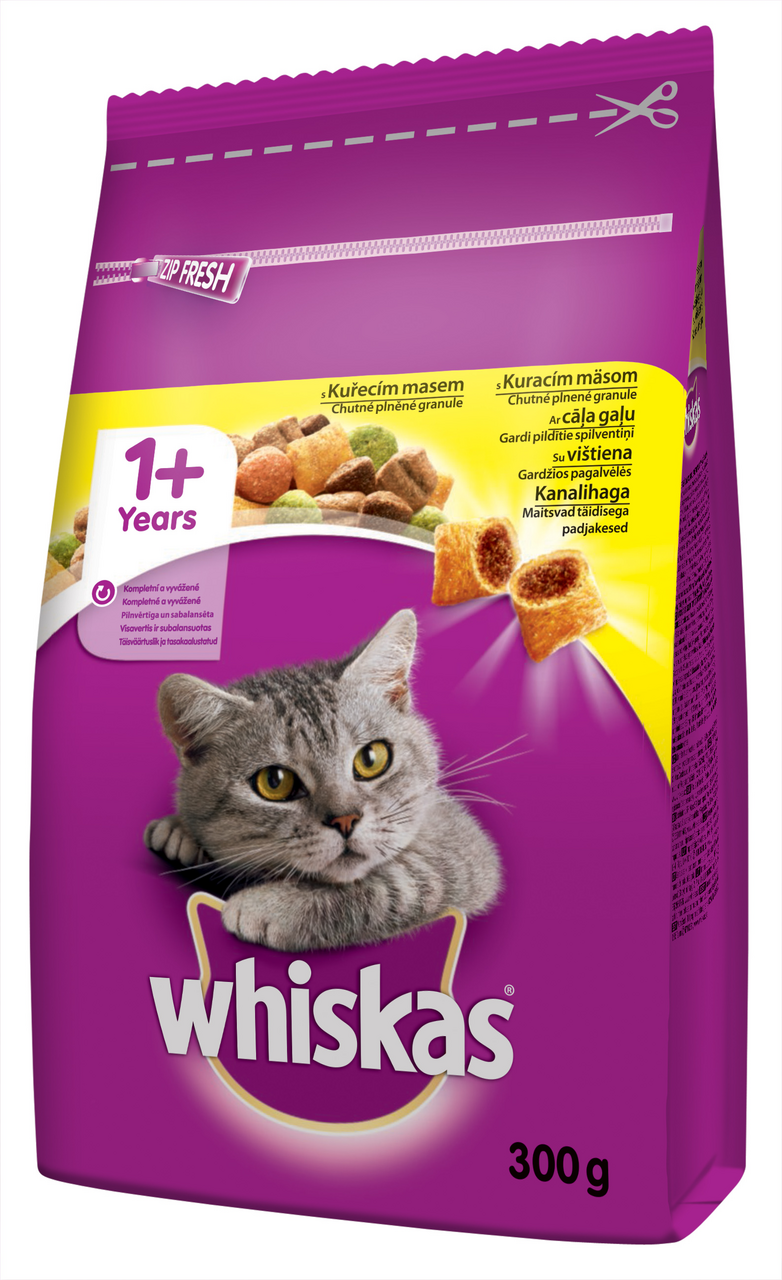 whiskas Granule plněné kuřecím pro kočky 300 g