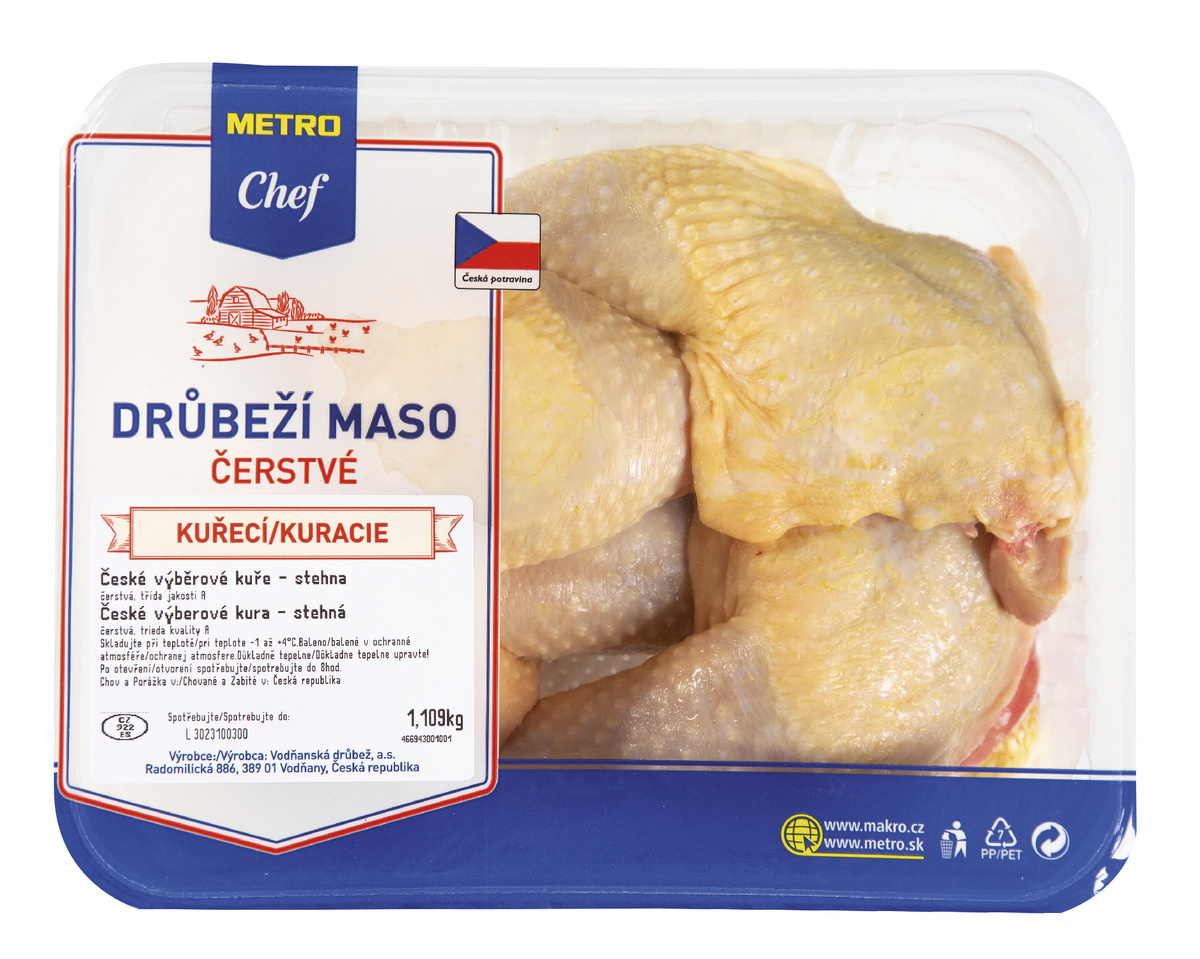 METRO Chef Česká výběrová kuřecí stehna ochranná atmos. chlaz. 1 kg