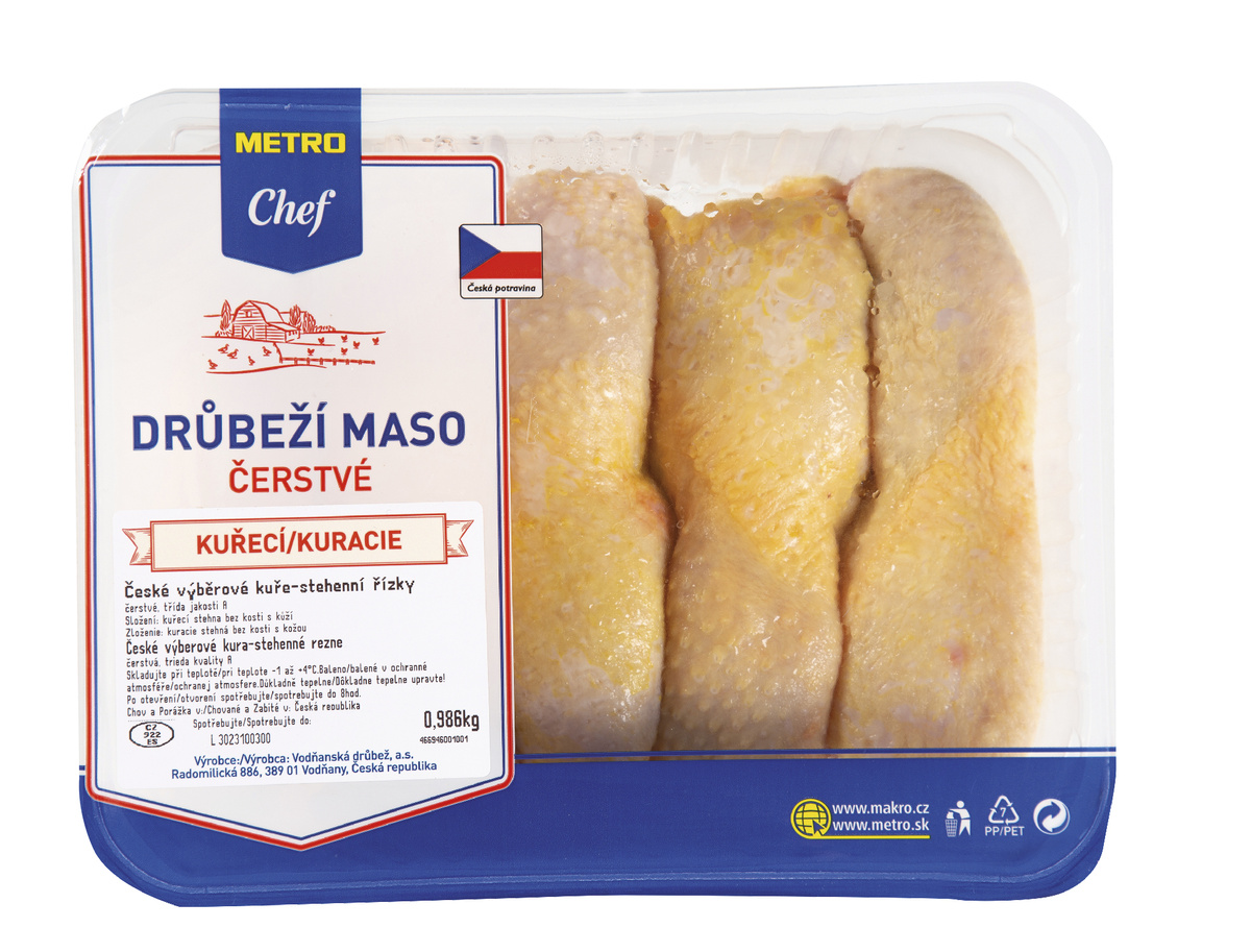 METRO Chef České výběrové kuřecí stehenní řízky s kůží ochranná atmos. chlaz. 1 kg