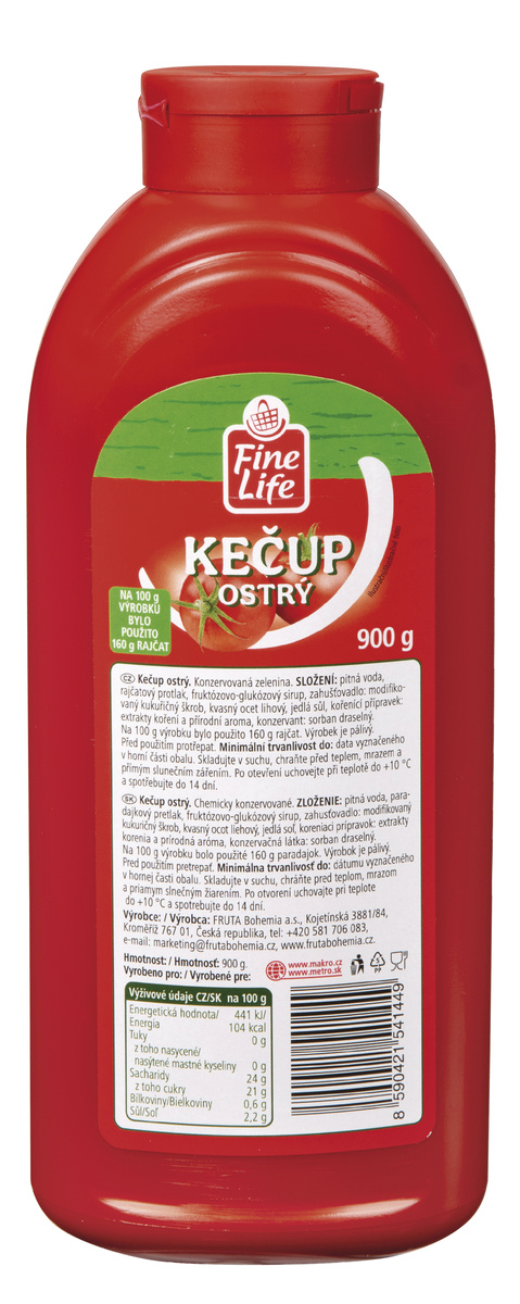 Fine Life Kečup ostrý 900 g