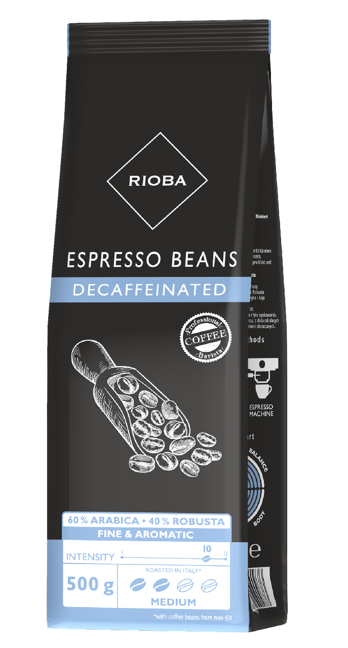 RIOBA Decaffeinated zrnková káva 500 g