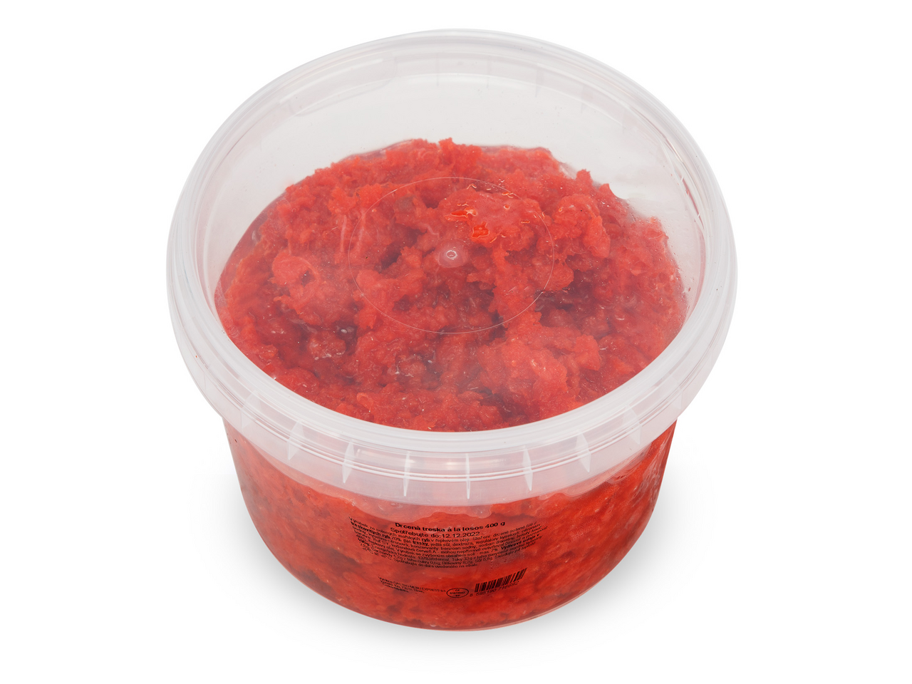 Treska a la losos drcená (pevný podíl 280 g) chlaz. 400 g