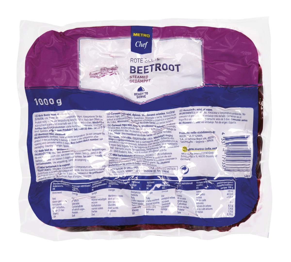 METRO Chef Řepa červená předvařená čištěná chlaz. 1 kg