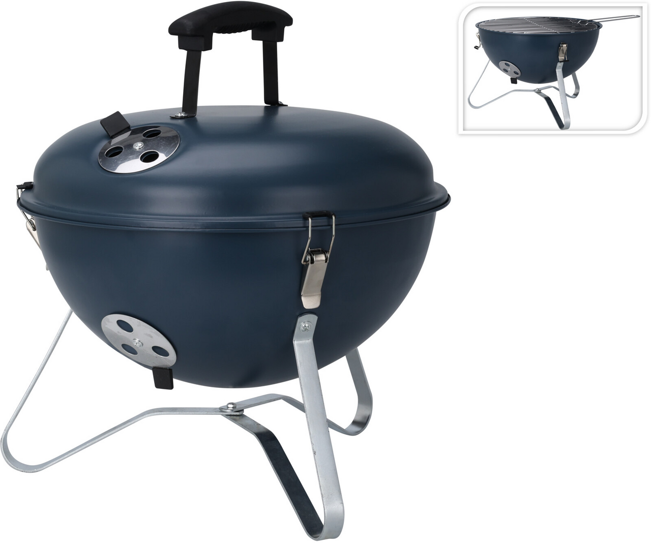 Gril BBQ 37cm modrý 1 ks