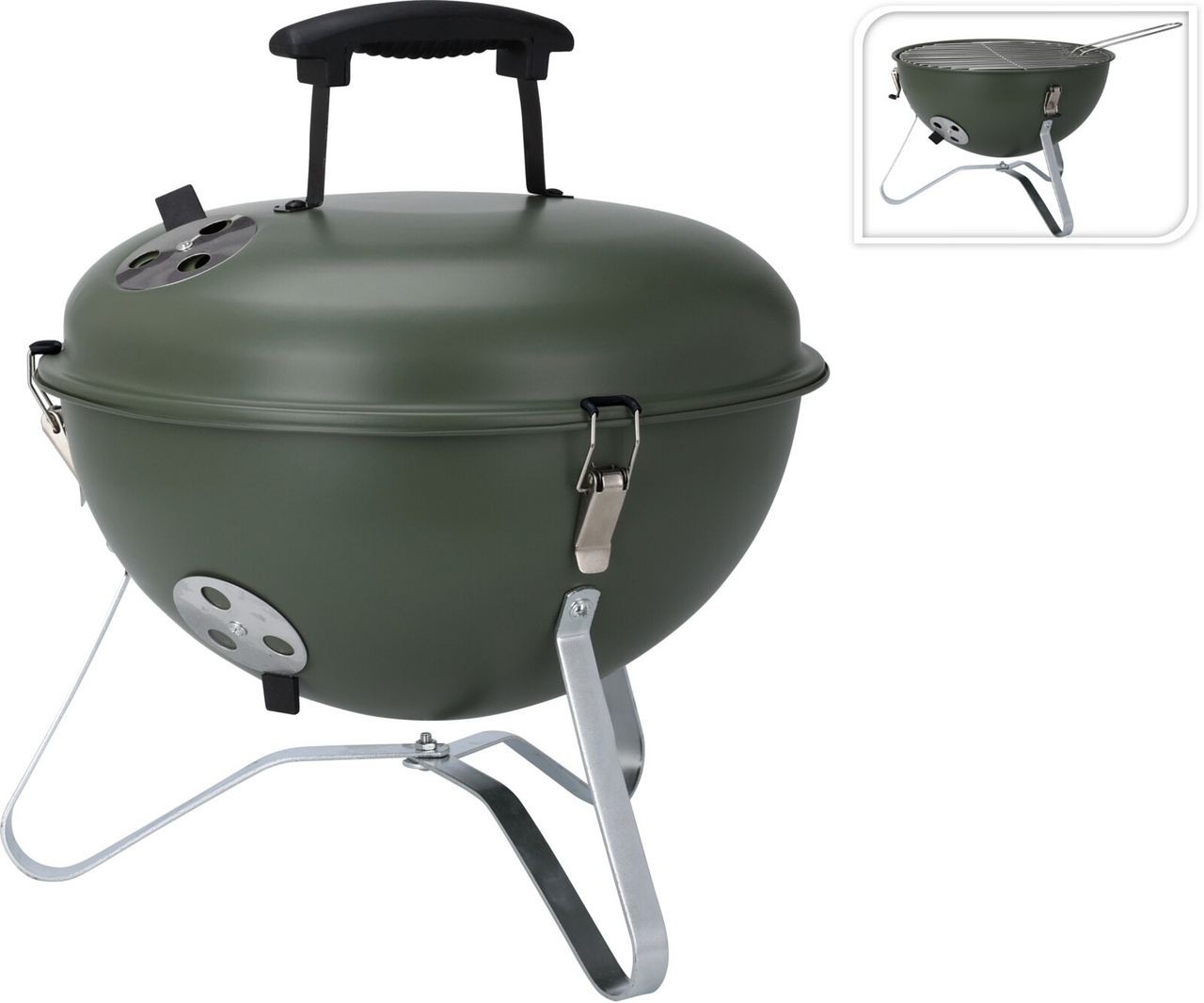 Gril BBQ 37cm zelený 1 ks