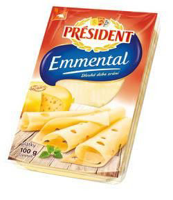 PRÉSIDENT Emmental plátky chlaz. 100 g