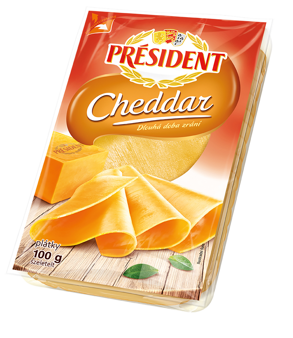 PRÉSIDENT Cheddar plátky chlaz. 100 g