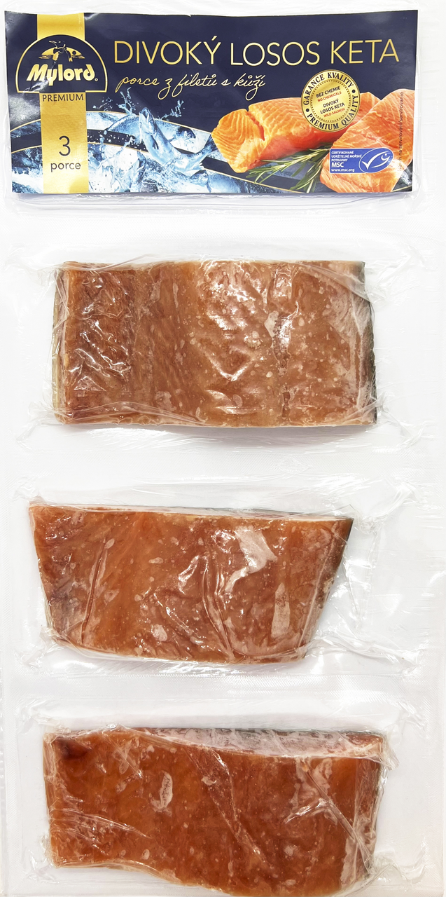 Losos keta porce s kůží mraž. 450 g