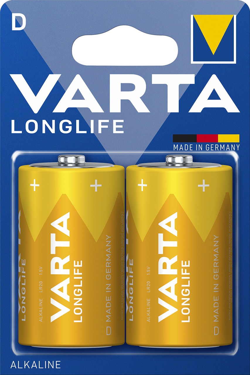 VARTA Baterie Longlife D, velký monočlánek, LR20 2 ks