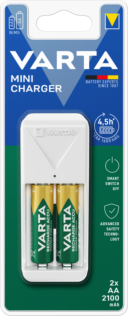 VARTA Mini Charger nabíječka baterií + 2x baterie AA tužková 56706 2100 mAh 1 ks