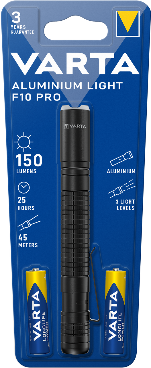 VARTA Svítilna Aluminium Light F10 Pro včetně 2 AAA 1 ks