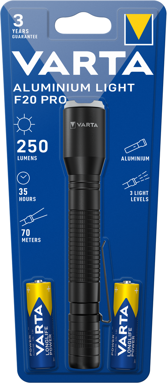 VARTA Svítilna Aluminium Light F20 Pro včetně 2 AAA 1 ks