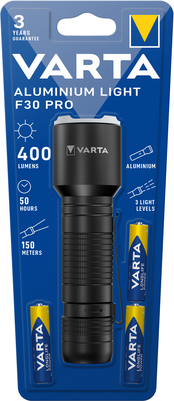VARTA Svítilna Aluminium Light F30 Pro včetně 3 AAA 1 ks