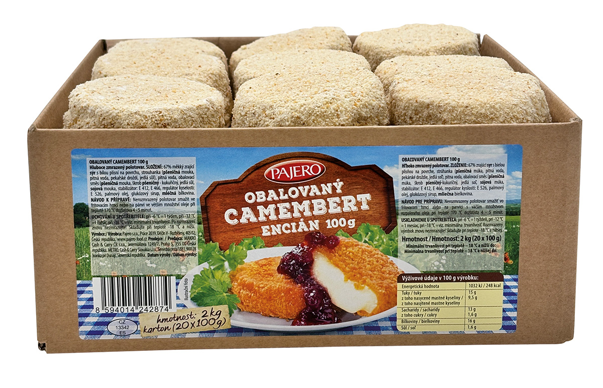 PAJERO Camembert obalovaný mraž. 20 x 100 g