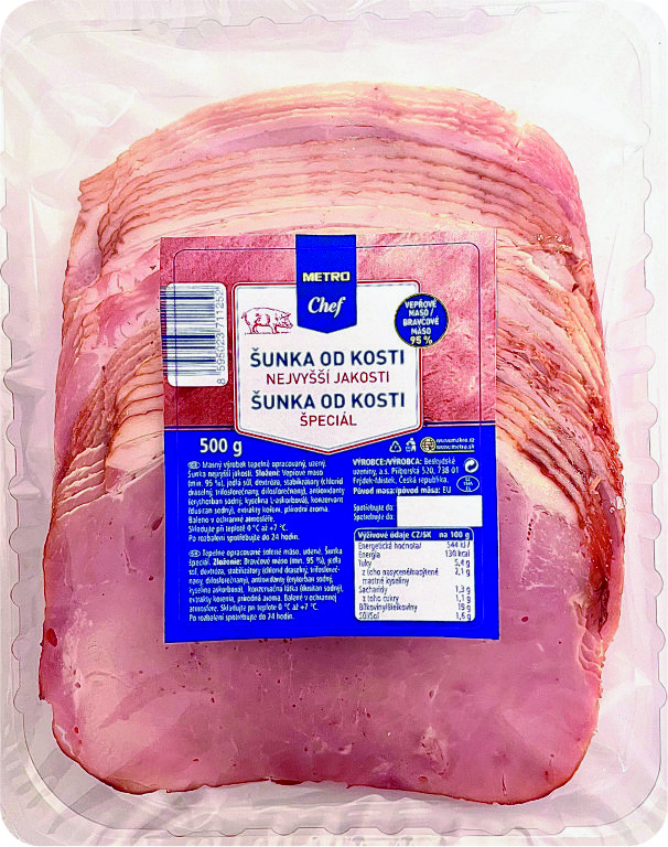 METRO Chef Šunka od kosti nejvyšší jakosti plátky chlaz. 500 g