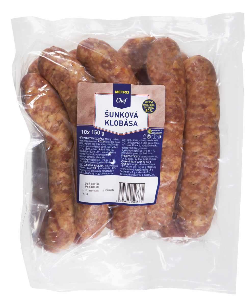 METRO Chef Klobása šunková chlaz. 10 x 150 g