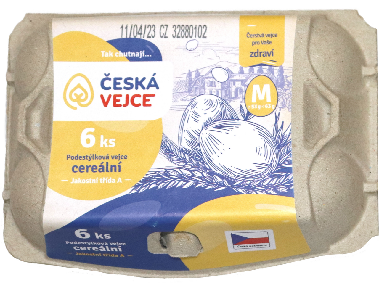 Vejce cereální z podestýlky vel. M čerstvé 6 ks