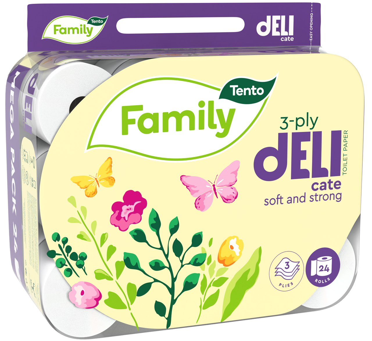 Tento Family Delicate Toaletní papír 3vrstvý 14 m 24 ks