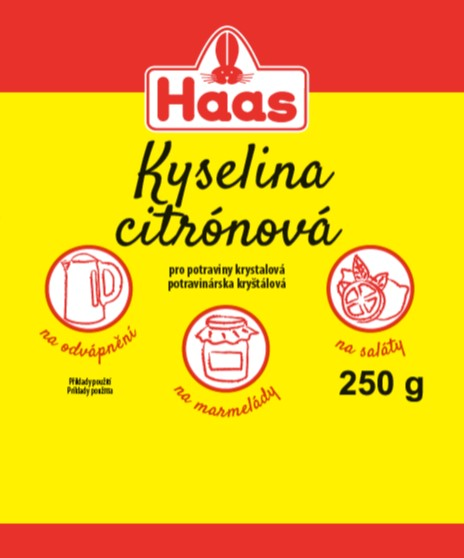 Haas Kyselina citrónová 250 g