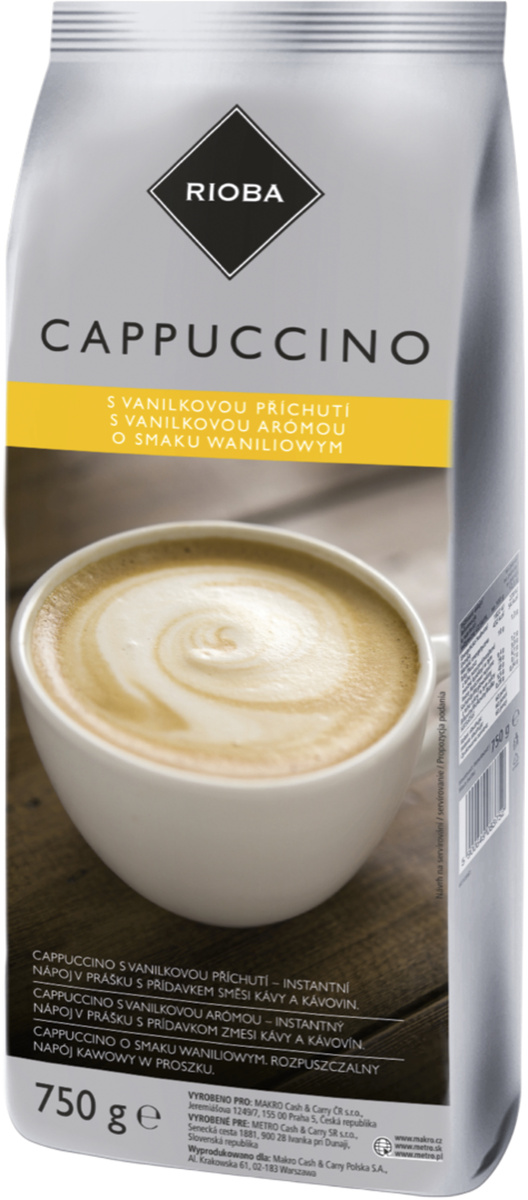 RIOBA Cappuccino příchuť vanilka 750 g