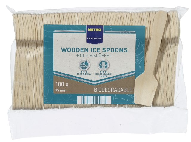 METRO PROFESSIONAL Lžička na zmrzlinu 9,4 cm dřevěná 100 ks