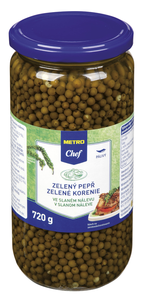 METRO Chef Pepř zelený v nálevu 720 ml