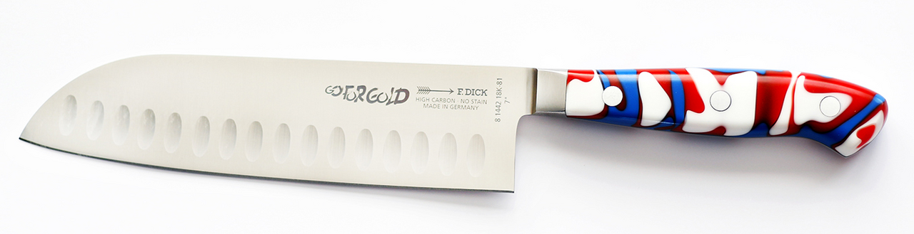 NŮŽ SANTOKU 18cm GO MO/BÍ/ČV