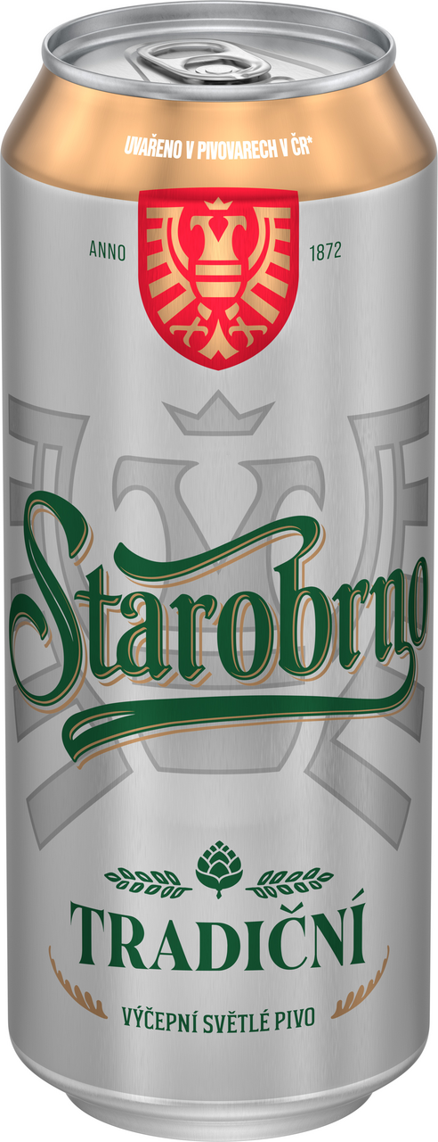 Starobrno Pivo tradiční výčepní světlé 24 x 500 ml plech