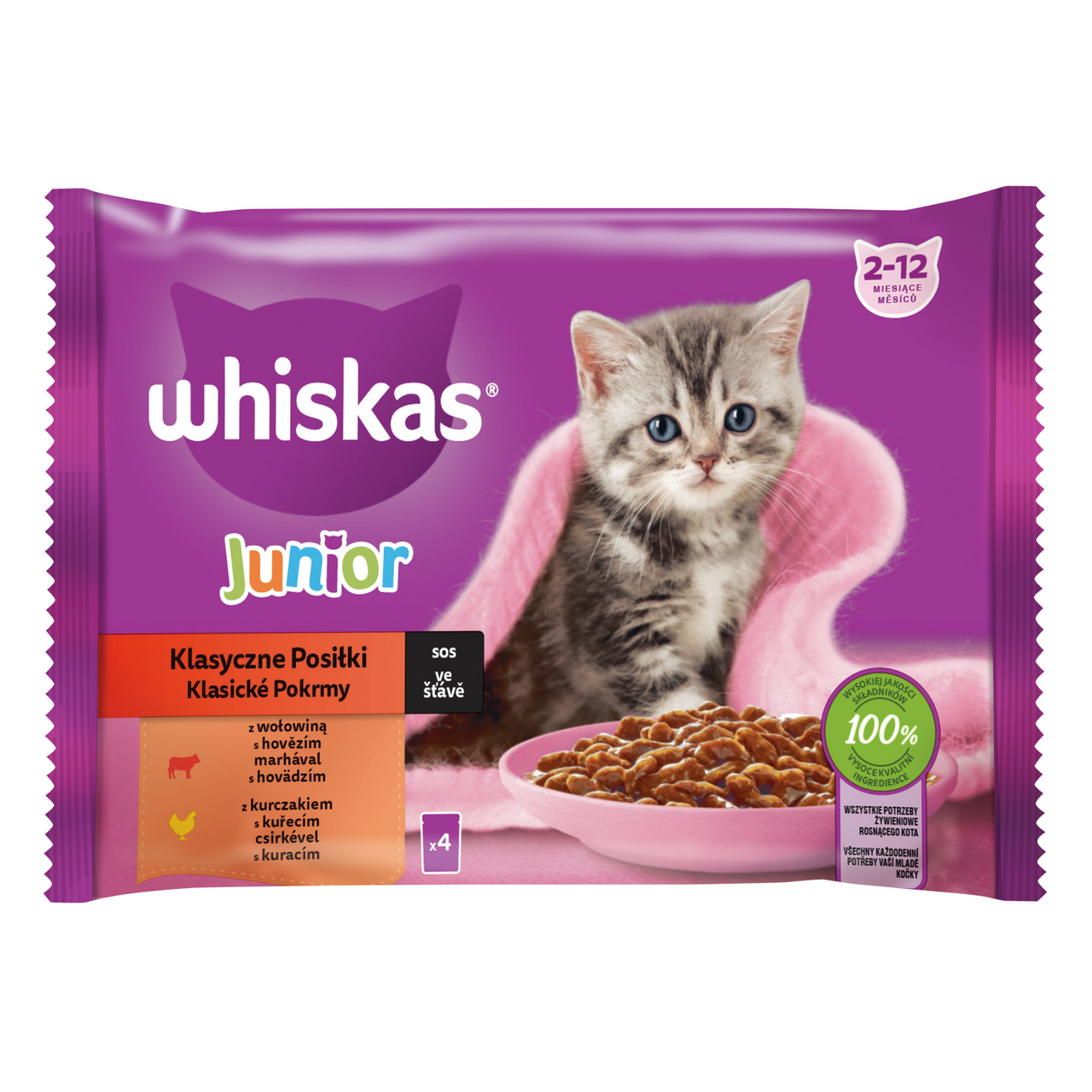 whiskas Junior Klasik kapsička pro kočky 4 x 85 g