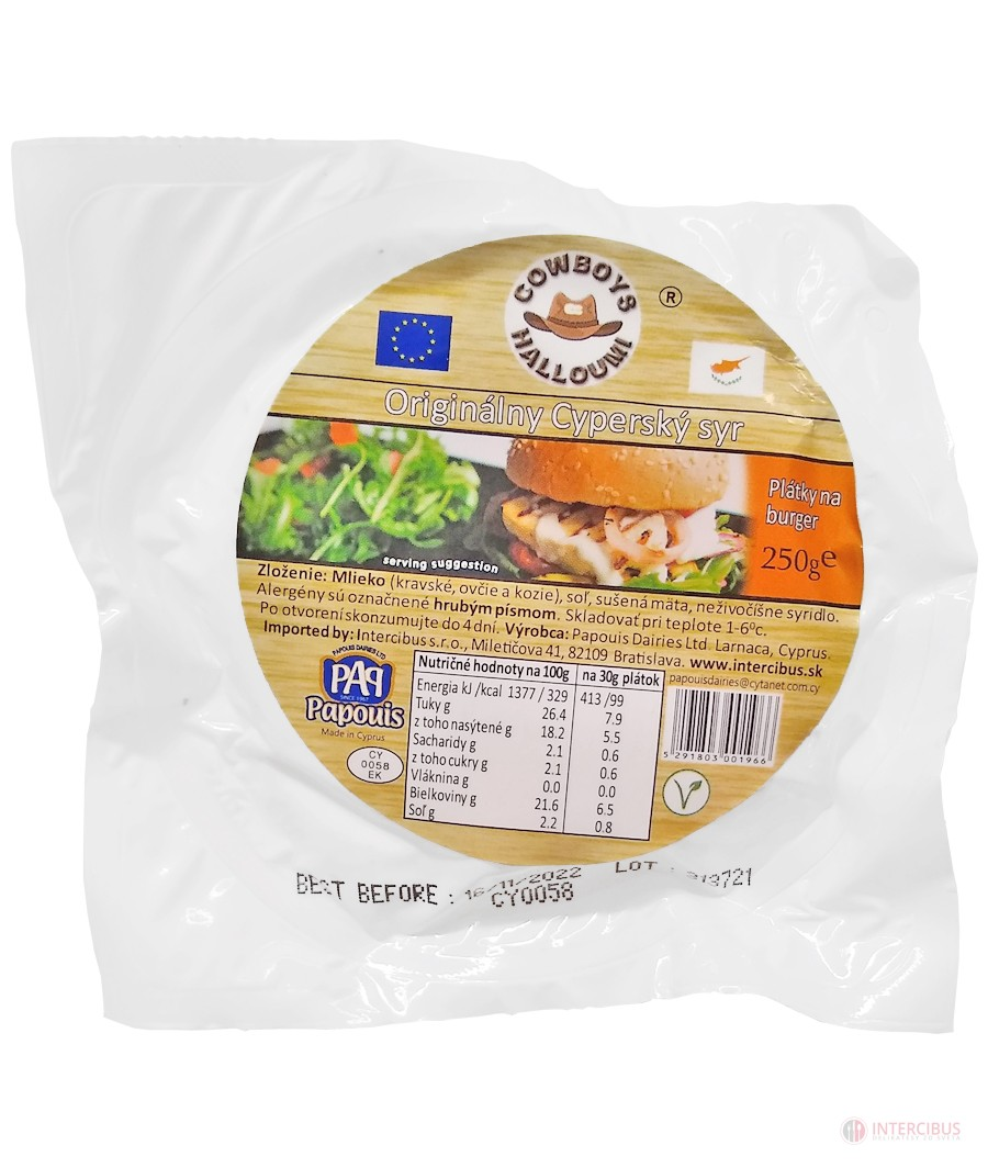 Papouis Halloumi Burger chlaz. (5 ks) 250 g