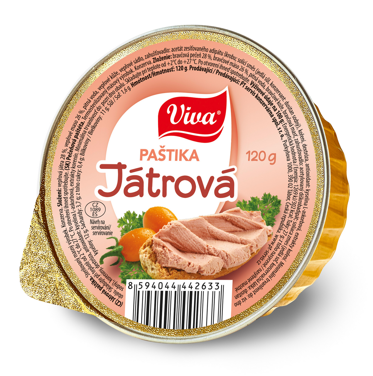 Viva Paštika játrová 16 x 120 g