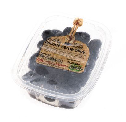 Olivy černé pečené (pevný podíl 242 g) chlaz. 250 g