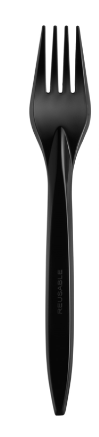 Vidlička PS opakovaně použitelná 18 cm černá 100 ks