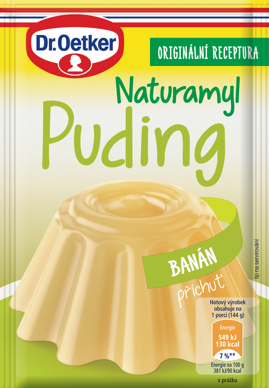 Dr. Oetker Naturamyl Puding příchuť banán 18 x 37 g